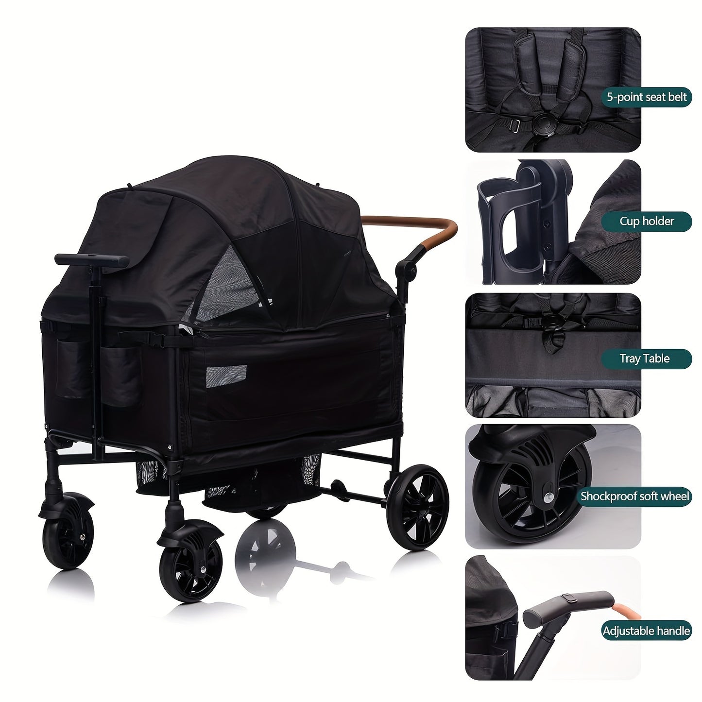Wagon Stroller for 2 Kids & Cargo