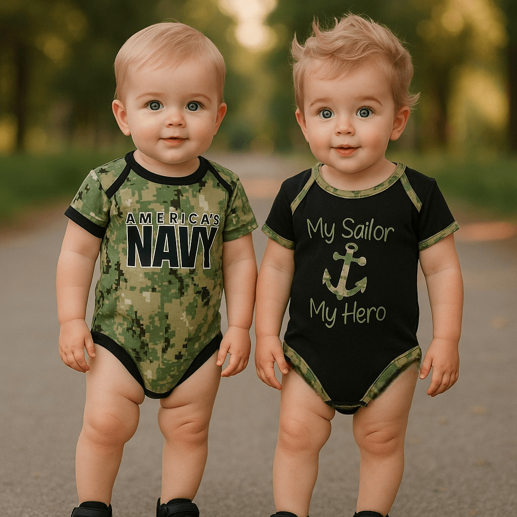 Trooper Clothing Navy 2 Pack NWU Baby Bodysuits