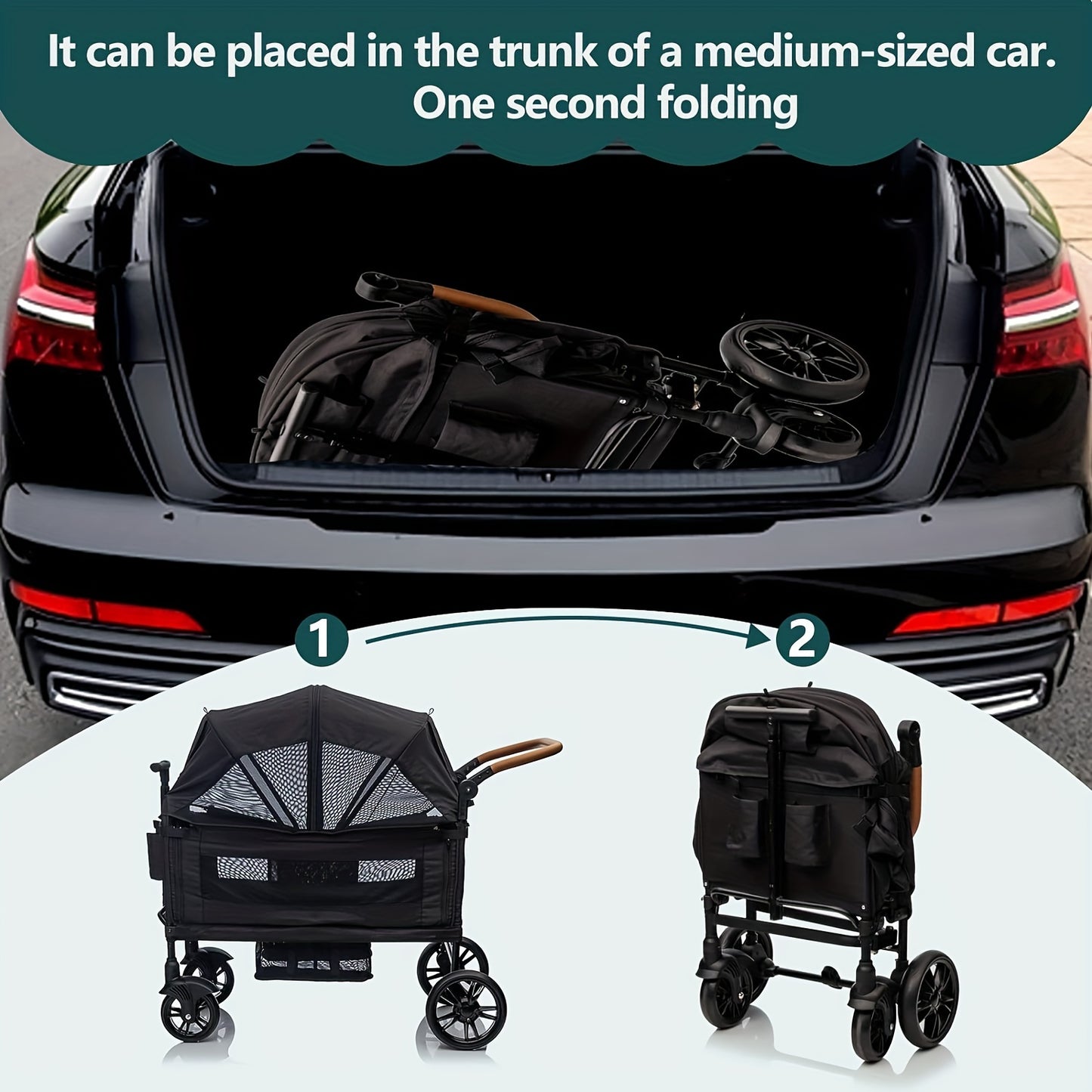 Wagon Stroller for 2 Kids & Cargo
