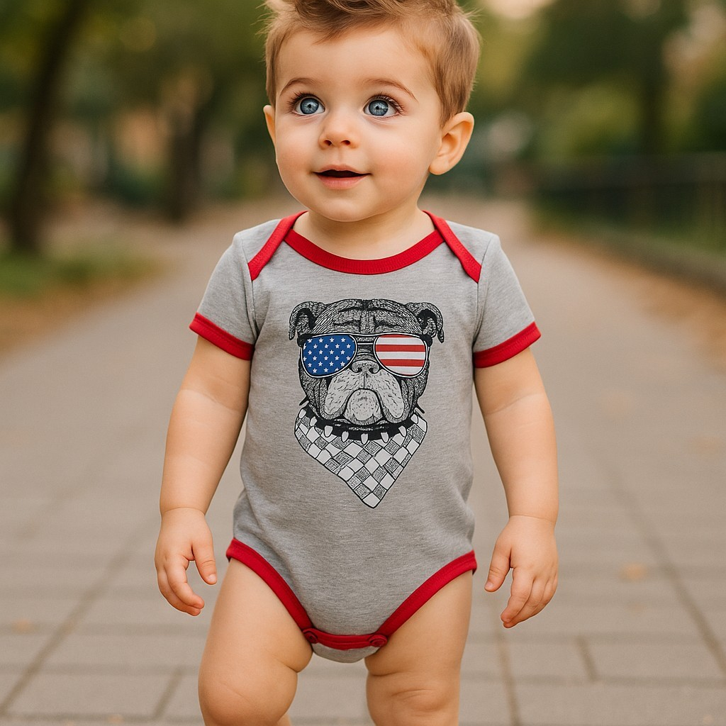 Patriot Bulldog Bodysuit - 0/3mo