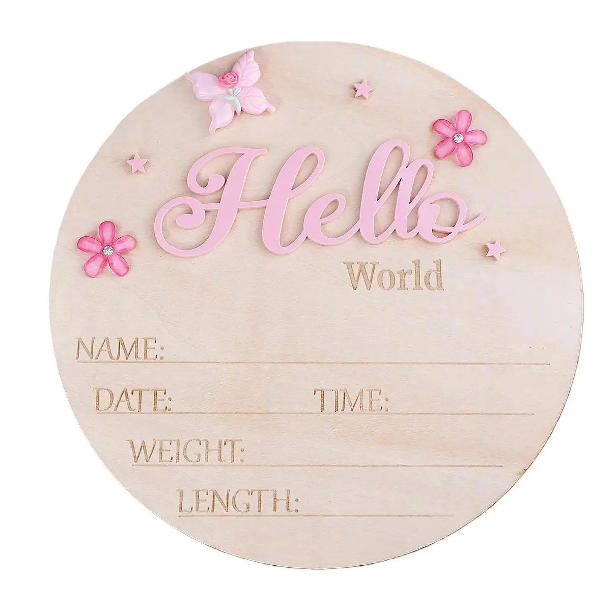 Hello World Newborn Birth Announcement Sign