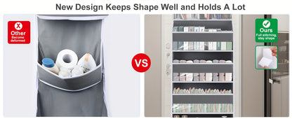 Over Door Hanging Organizer with 6 Large Capacity Pockets for Essentials Nursery Bedroom Bathroom