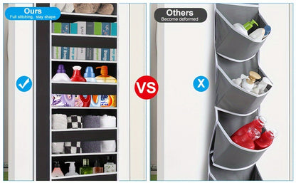 Over Door Hanging Organizer with 6 Large Capacity Pockets for Essentials Nursery Bedroom Bathroom