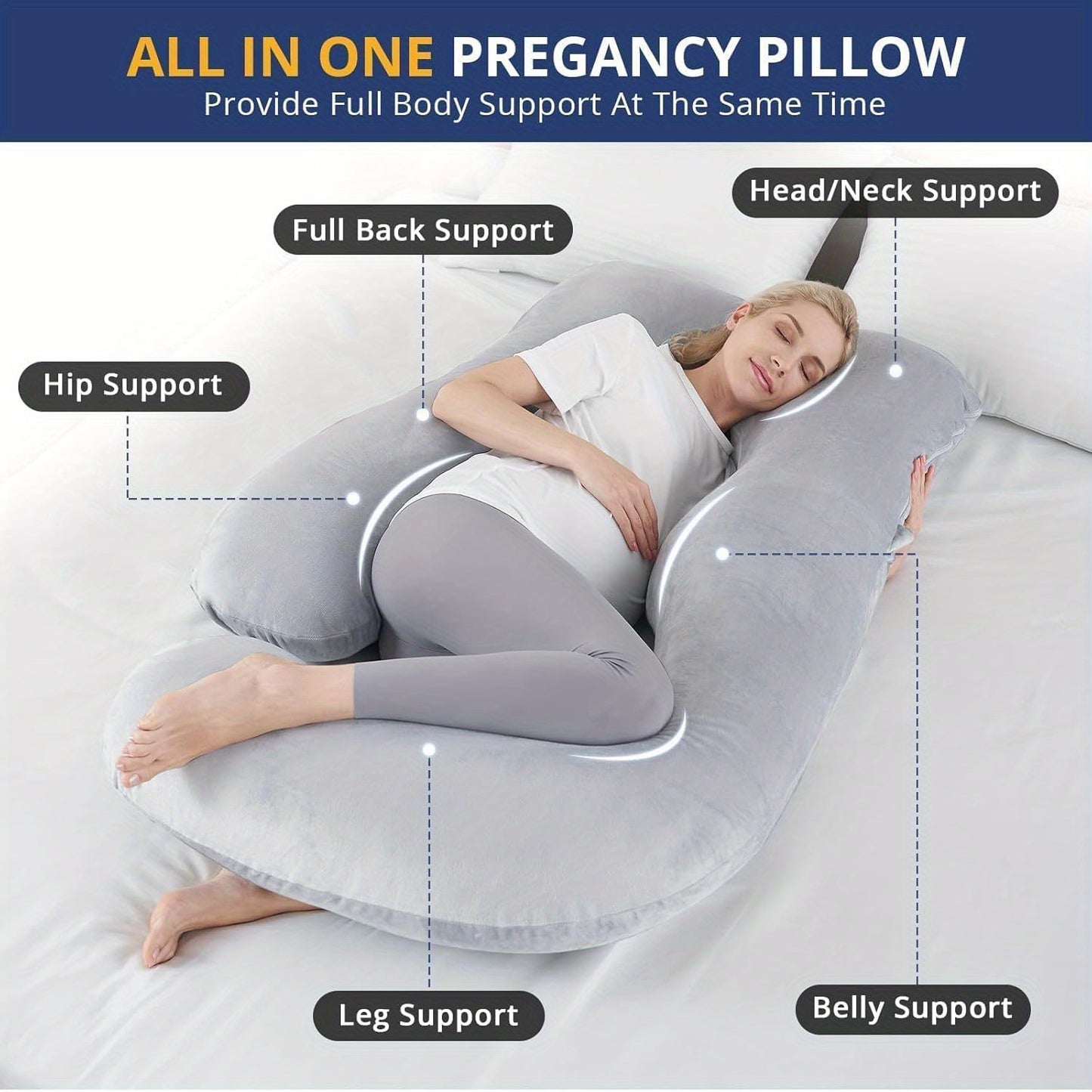 Pregnancy Pillows for Sleeping, U Shaped Body Pillow Side Sleeper Pregnancy Must Haves