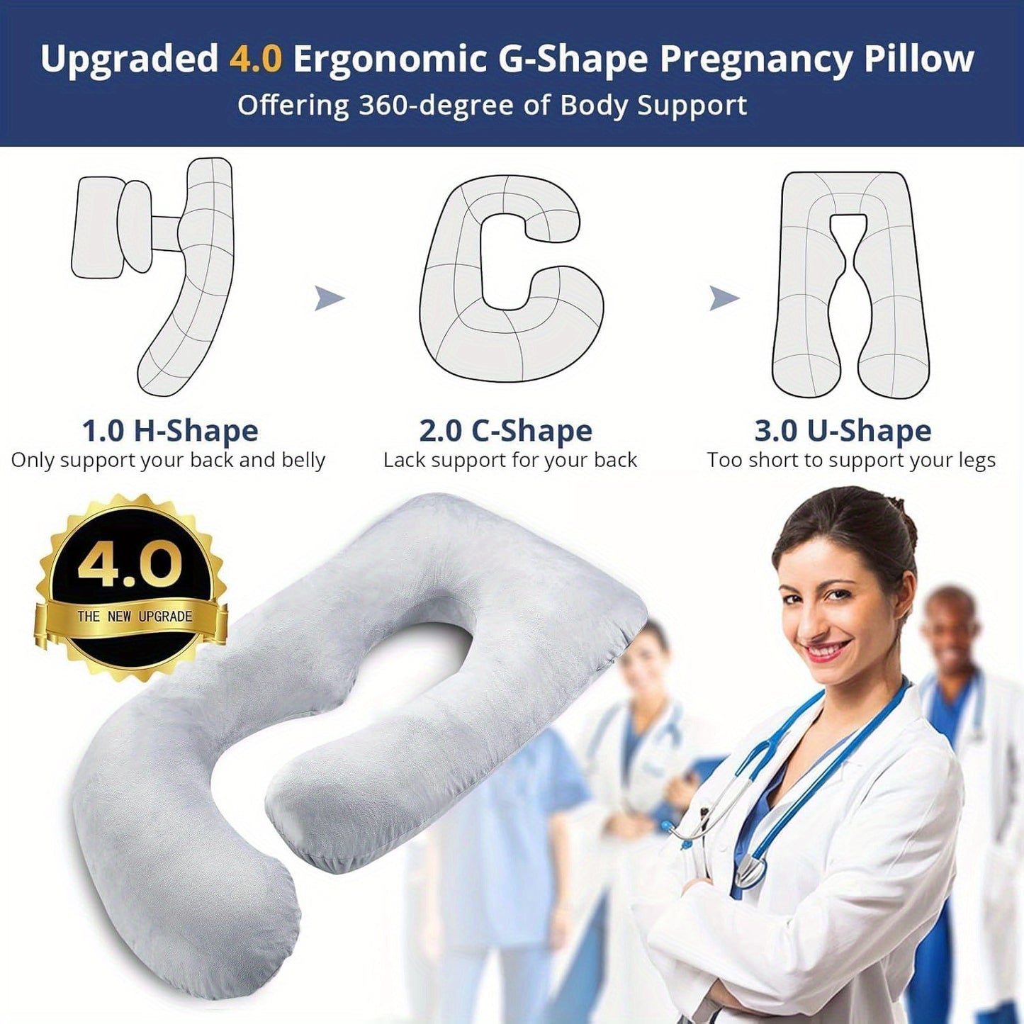 Pregnancy Pillows for Sleeping, U Shaped Body Pillow Side Sleeper Pregnancy Must Haves