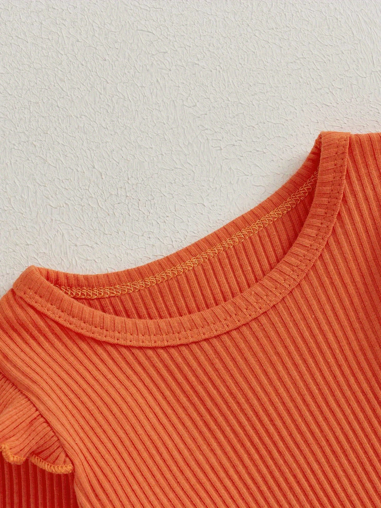 2pcs Pumpkin Baby Girl Romper And Corduroy Skirt