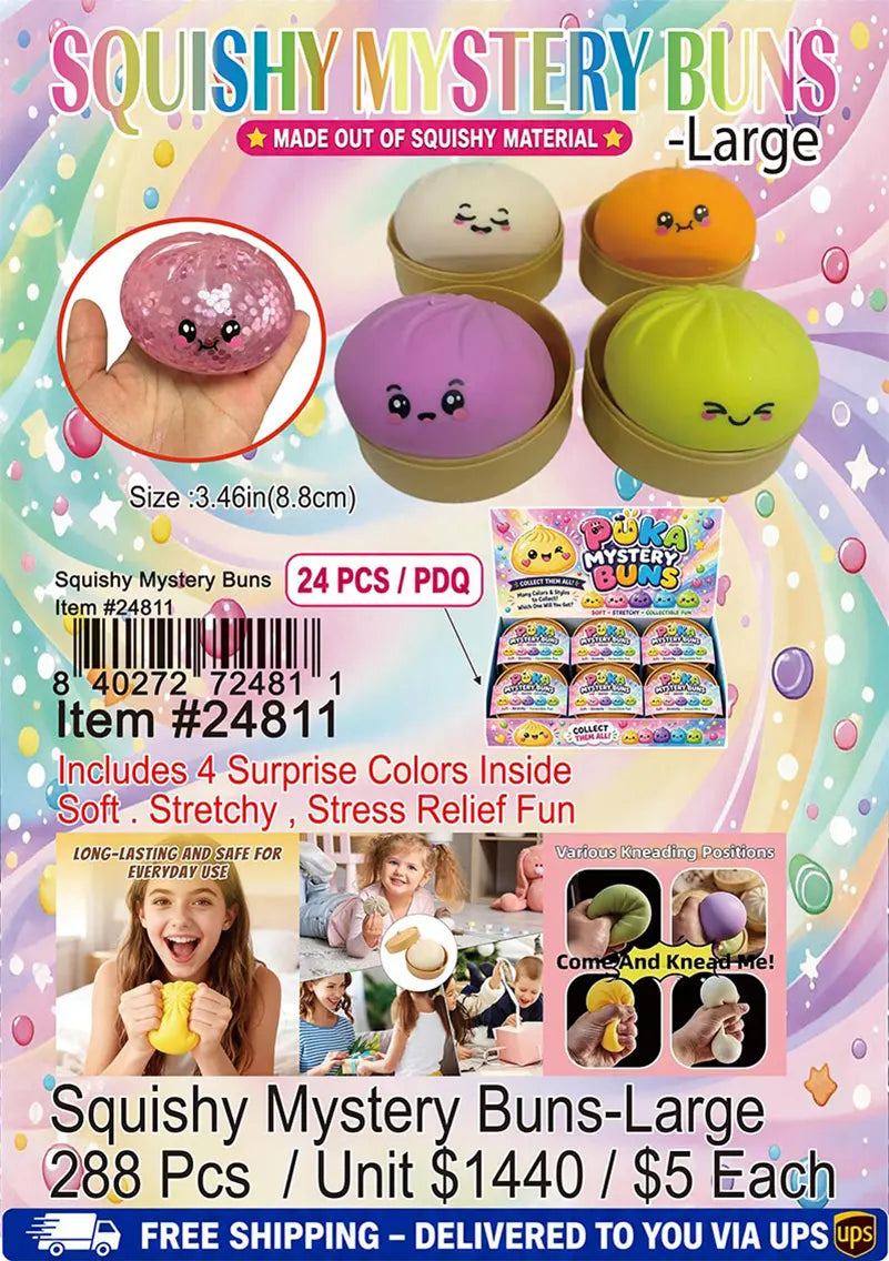 Big Bun Squishy - soft slow-rising jumbo bun squishy toy for sensory play and stress relief