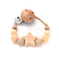 Wood & Silicone Pacifier Chain Clips