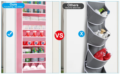 Over Door Hanging Organizer with 6 Large Capacity Pockets for Essentials Nursery Bedroom Bathroom