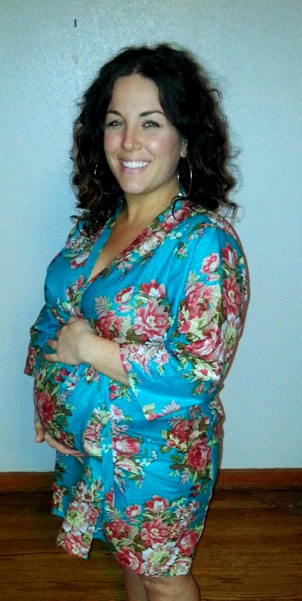 Blue Maternity Hospital Gown Delivery Robe