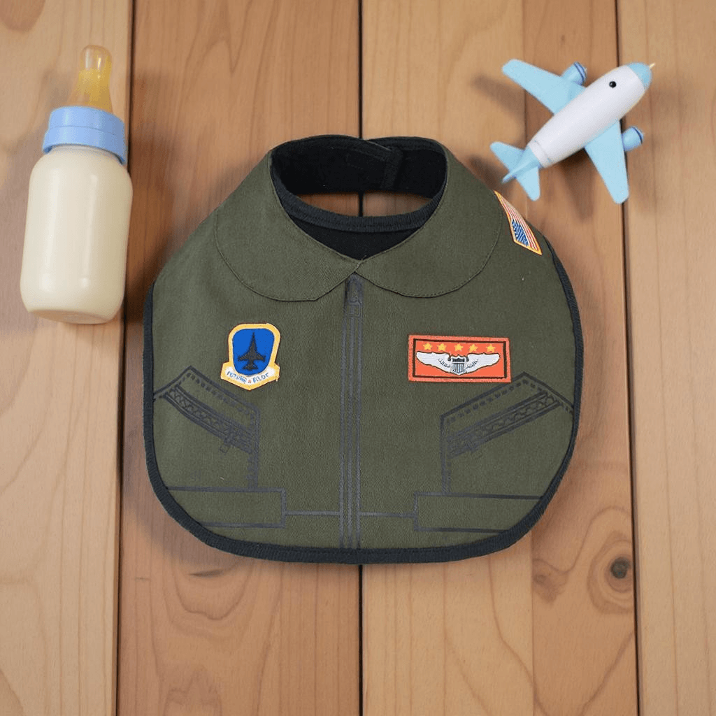 Flight Suit Uniform Baby Bib