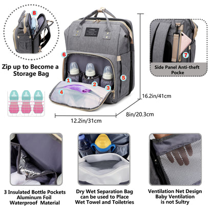 Diaper Bag Backpack With Changing Station