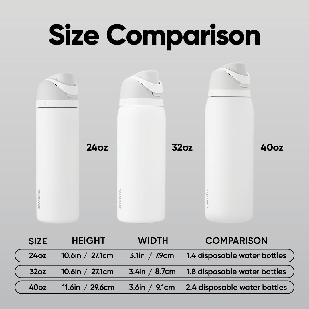 Owala FreeSip Insulated Stainless Steel Water Bottle with Straw for Sports, Travel, and School BPA-Free Sports Water Bottle, 24 oz, Dreamy Field
