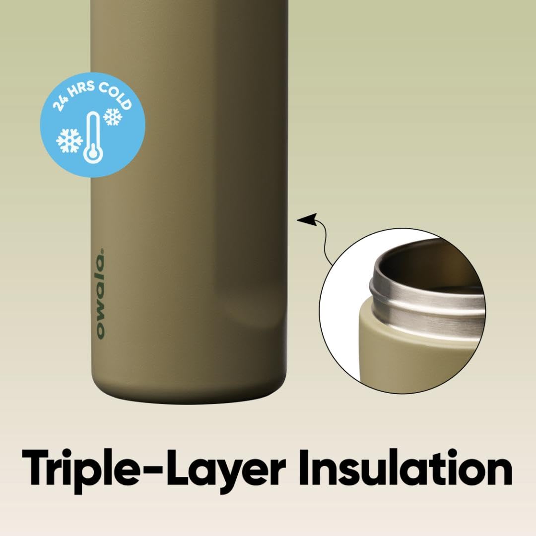 Owala FreeSip Insulated Stainless Steel Water Bottle with Straw for Sports, Travel, and School BPA-Free Sports Water Bottle, 24 oz, Dreamy Field