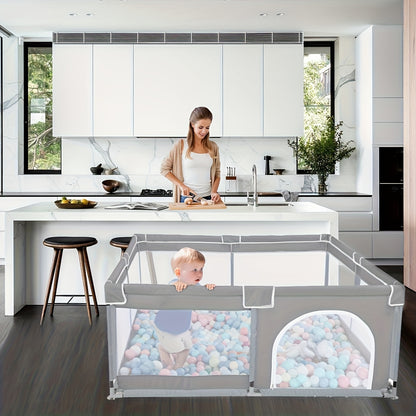 Baby Playpen for Babies and Toddlers 50"×50", Grey