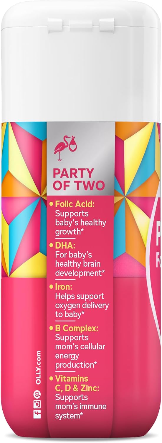 OLLY Ultra Strength Prenatal Multivitamin Softgels, Omega-3s - 60 Count
