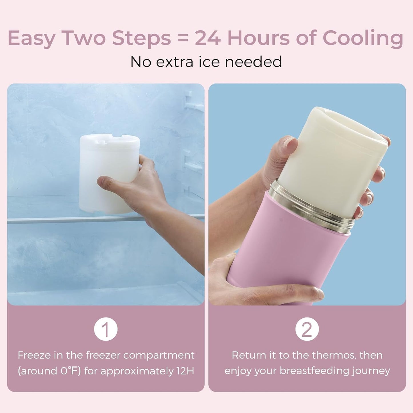 Momcozy 22oz Portable Breast Milk Cooler for Outdoor, Life Saver with 360° Total Cooling for 24 Hours, Larger Capacity Travel Breastmilk Chiller with 2pcs Baby Bottles for Breastmilk Storage, Green