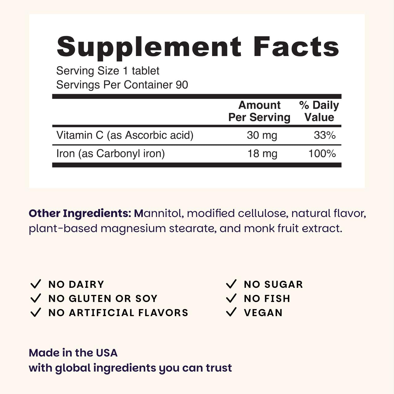 EZ Melts Dissolvable Iron 18 mg, 90 Tablets (90 Servings), Zesty Orange