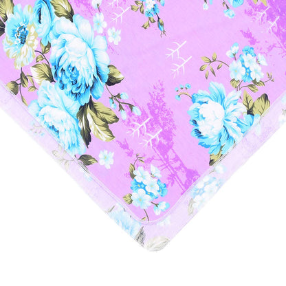 Newborn Receiving Blanket Headband Set Flower Print Baby Swaddle Blankets (Vintage)