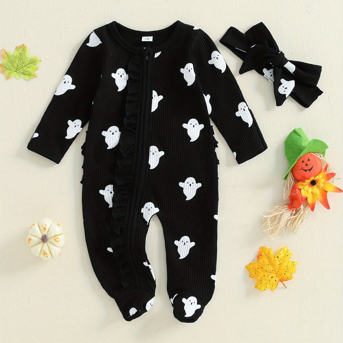 Baby Girls Halloween Romper and Headband