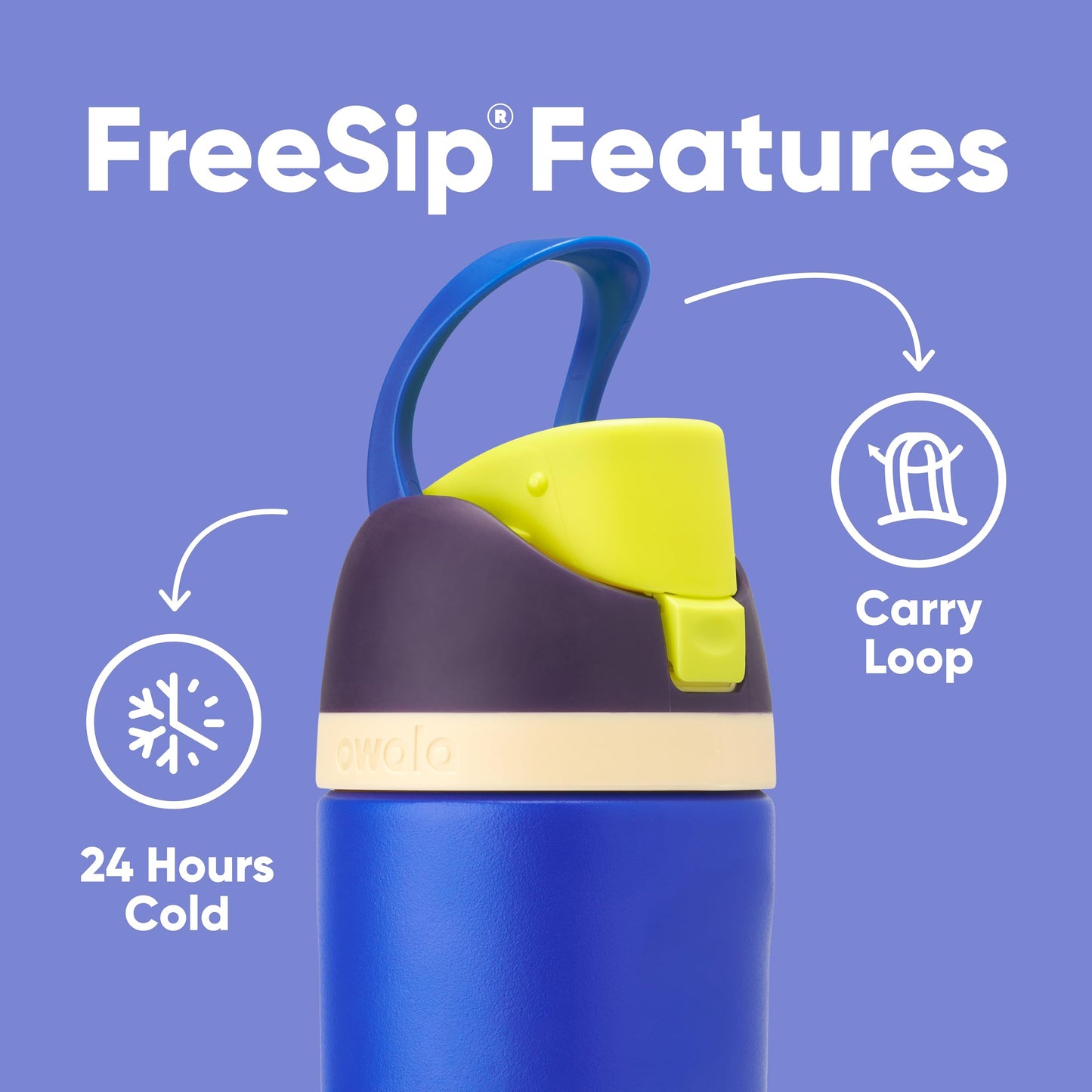 Owala FreeSip Insulated Stainless Steel Water Bottle with Straw for Sports, Travel, and School BPA-Free Sports Water Bottle, 24 oz, Dreamy Field