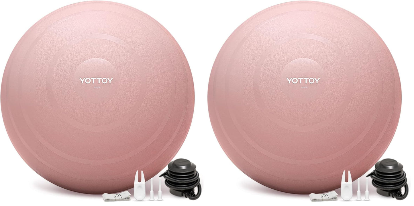 YOTTOY Anti-Burst Exercise Ball for Working Out, Yoga & Pregnancy, Extra Thick Workout Ball for Physical Therapy & Fitness