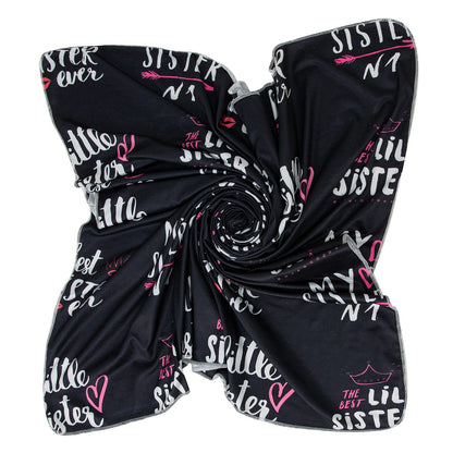 Newborn Receiving Blanket Headband Set Flower Print Baby Swaddle Blankets (Vintage)