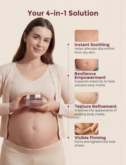 Momcozy Stretch Mark Prevention Cream for Pregnant Women, Travel Size Belly Moisturizer for Dry Skin, Peptides & Shea Butter, Maternity Care, 1.06 oz (30g)