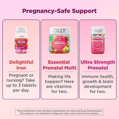 OLLY Ultra Strength Prenatal Multivitamin Softgels, Omega-3s - 60 Count