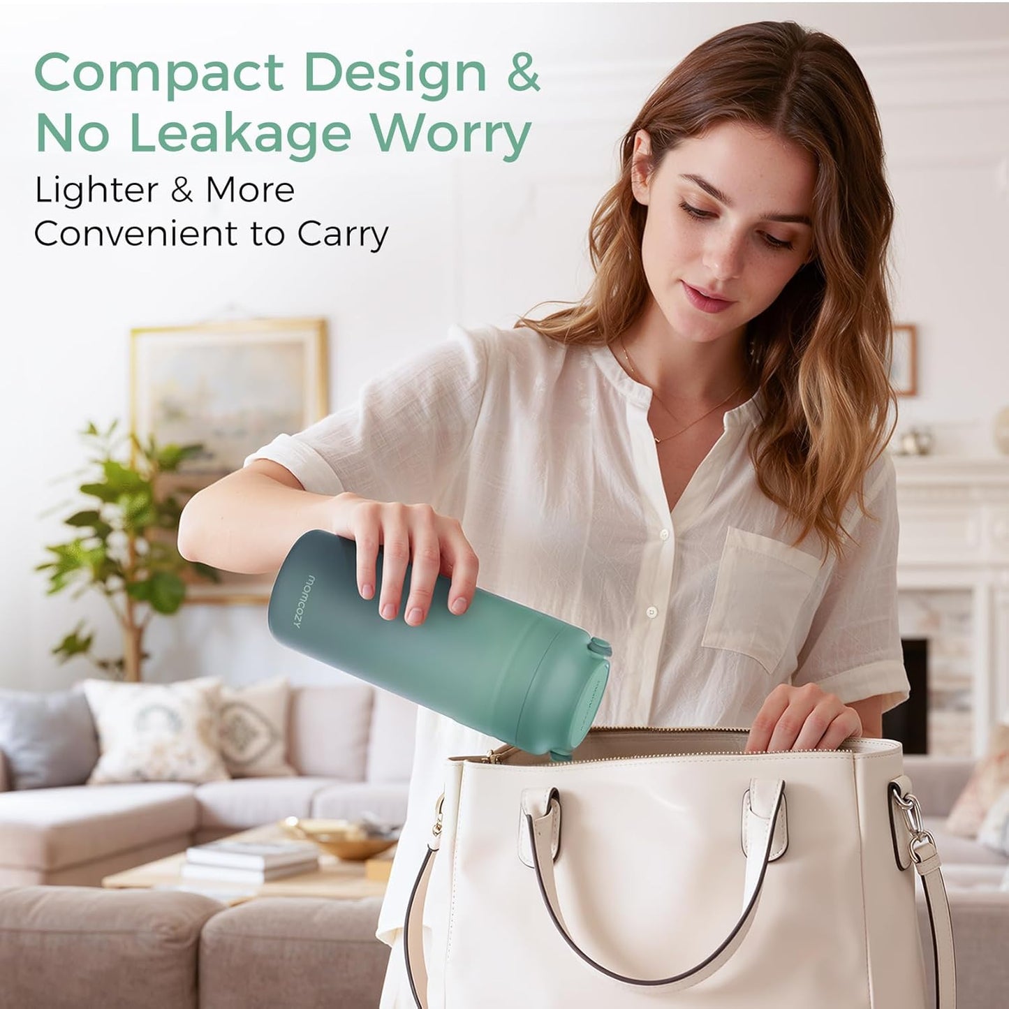 Momcozy 22oz Portable Breast Milk Cooler for Outdoor, Life Saver with 360° Total Cooling for 24 Hours, Larger Capacity Travel Breastmilk Chiller with 2pcs Baby Bottles for Breastmilk Storage, Green