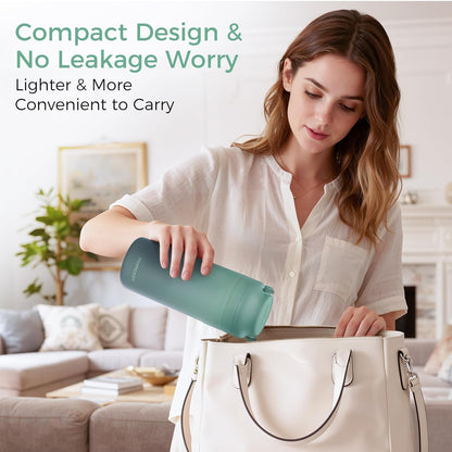 Momcozy 22oz Portable Breast Milk Cooler for Outdoor, Life Saver with 360° Total Cooling for 24 Hours, Larger Capacity Travel Breastmilk Chiller with 2pcs Baby Bottles for Breastmilk Storage, Green