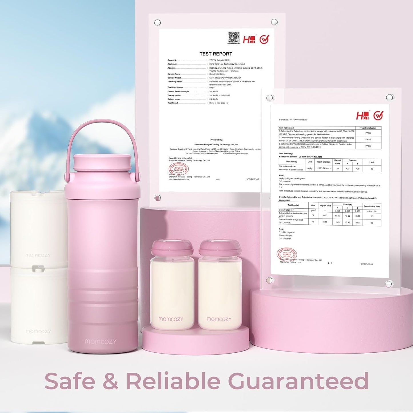 Momcozy 22oz Portable Breast Milk Cooler for Outdoor, Life Saver with 360° Total Cooling for 24 Hours, Larger Capacity Travel Breastmilk Chiller with 2pcs Baby Bottles for Breastmilk Storage, Green