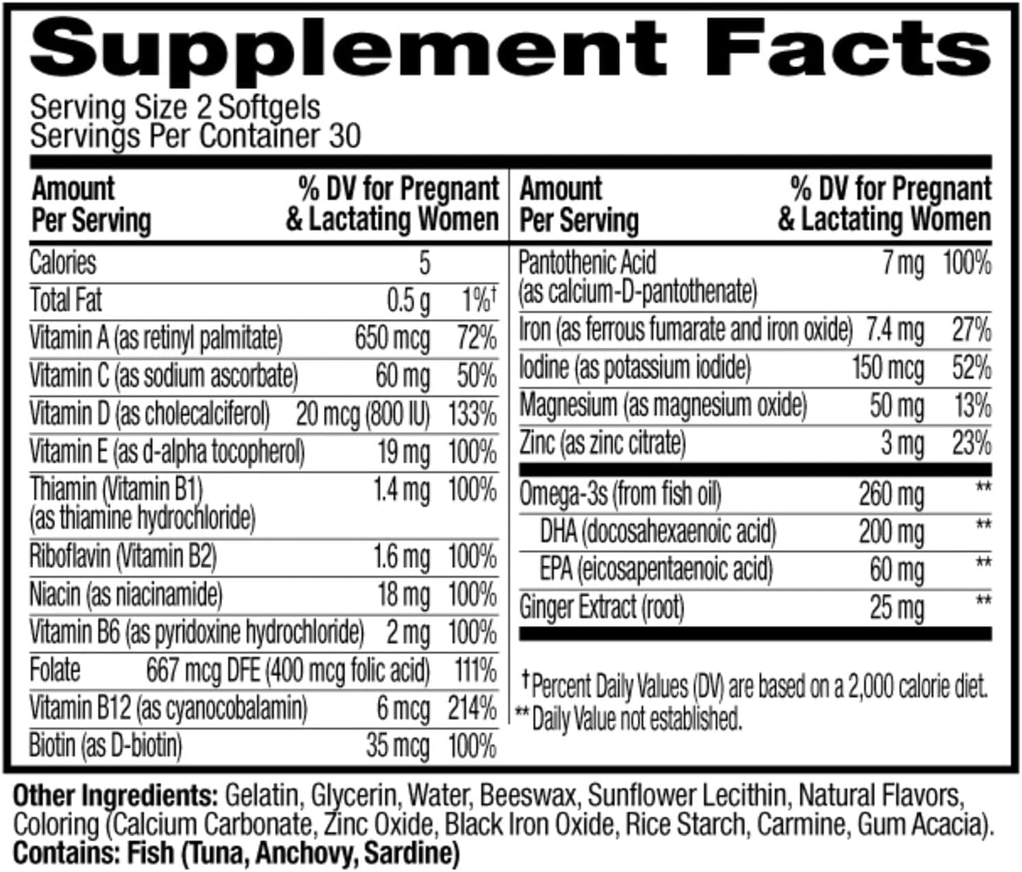 OLLY Ultra Strength Prenatal Multivitamin Softgels, Omega-3s - 60 Count
