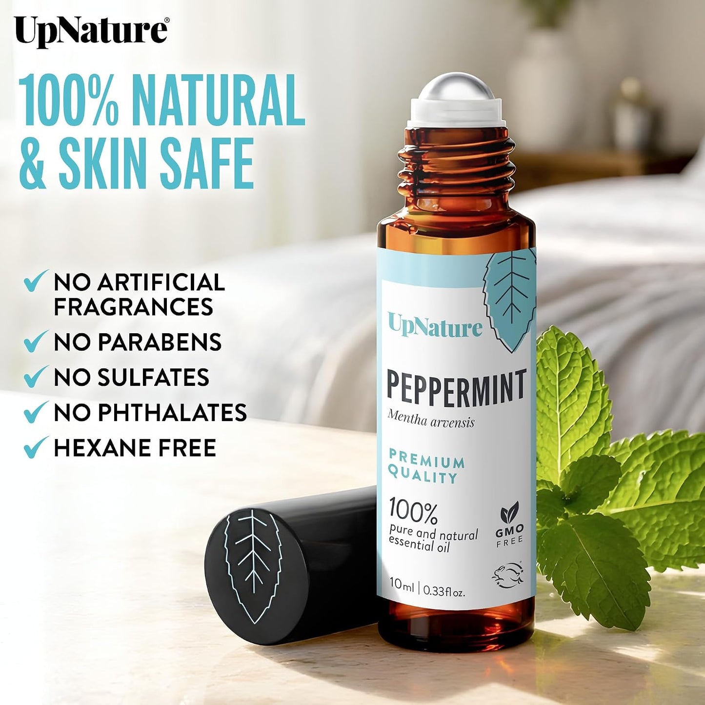 UpNature Peppermint Oil Roll On for Pregnancy Nausea & Morning Sickness