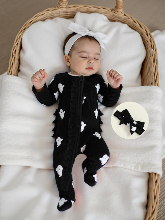 Baby Girls Halloween Romper and Headband