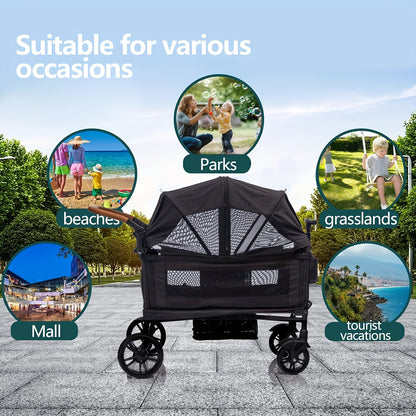 Wagon Stroller for 2 Kids & Cargo