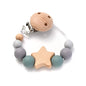 Wood & Silicone Pacifier Chain Clips