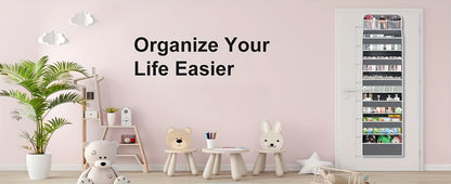 Over Door Hanging Organizer with 6 Large Capacity Pockets for Essentials Nursery Bedroom Bathroom