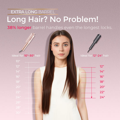 TYMO CurlPro Plus Automatic Rotating Curling Iron - Upgraded Long Barrel Curling Wand for Long Hair, Ceramic Hair Curler for Women, Anti-Scald, Tangle-Free, 600M Ionic, Dual Voltage, Gold, 1 Inch