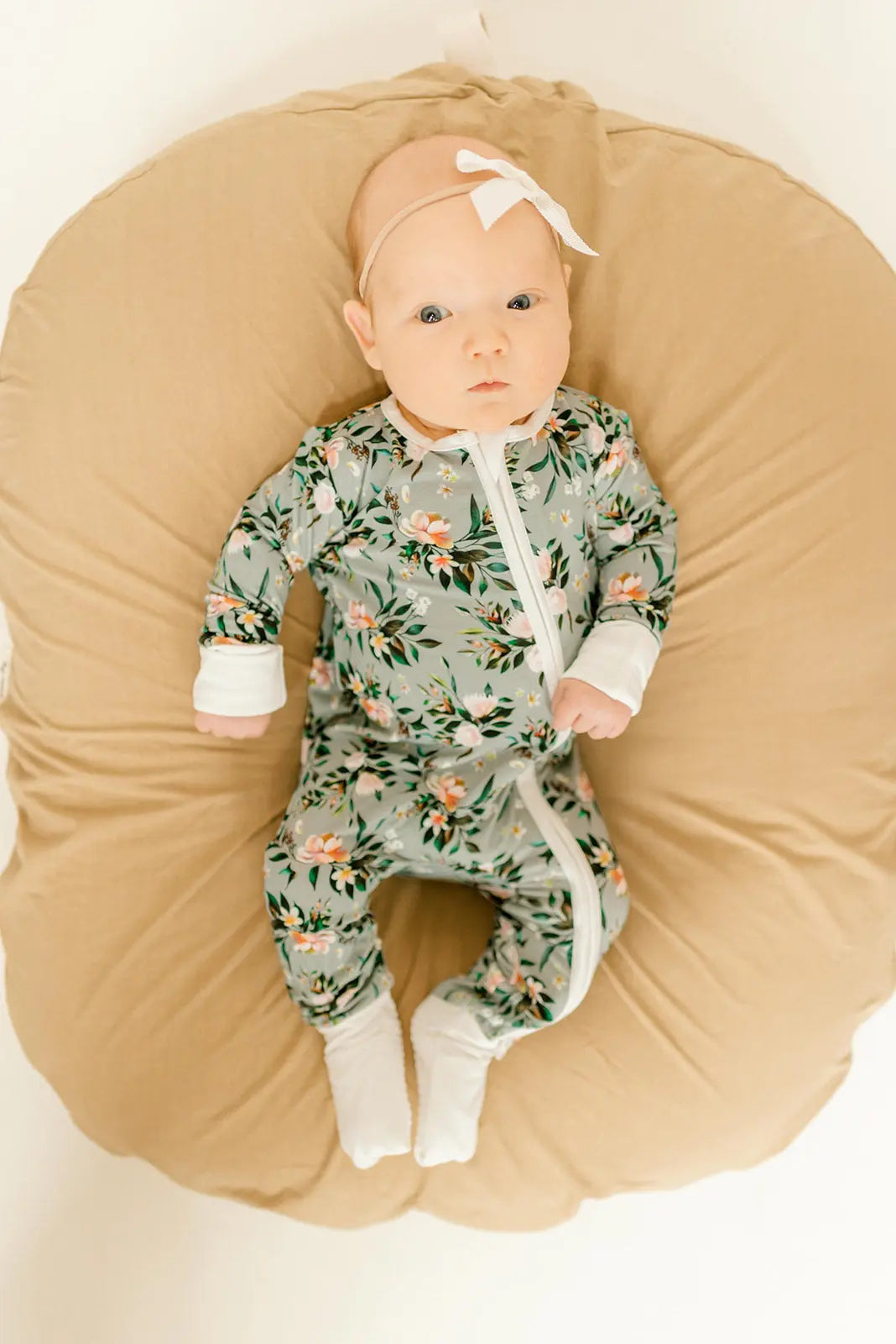 Bamboo Baby Clothes - Convertible Jumpsuit 0-3 Months - Botanical