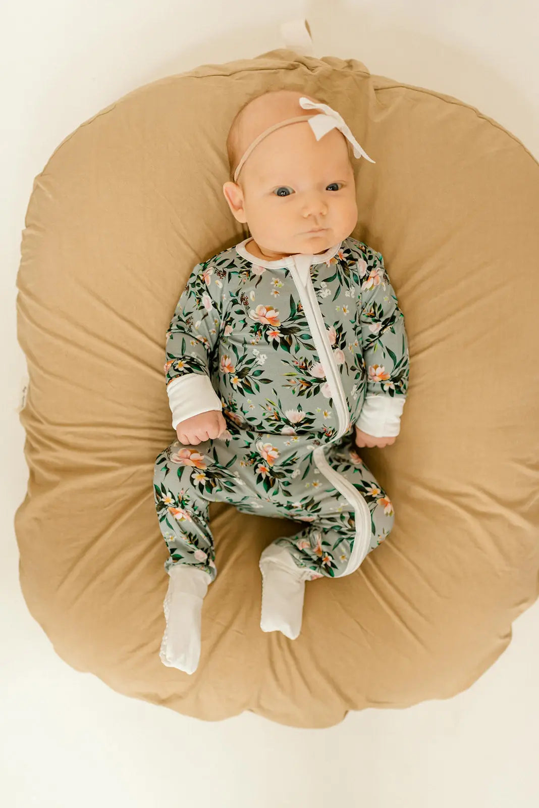 Bamboo Baby Clothes - Convertible Jumpsuit 0-3 Months - Botanical