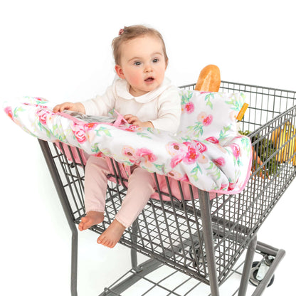 Baby Shopping Cart Cover | Full Bloom Watercolor Floral Print