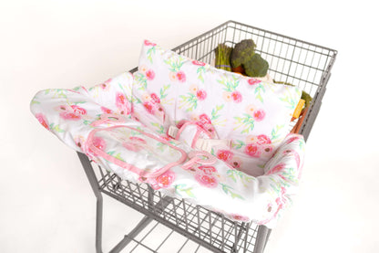 Baby Shopping Cart Cover | Full Bloom Watercolor Floral Print
