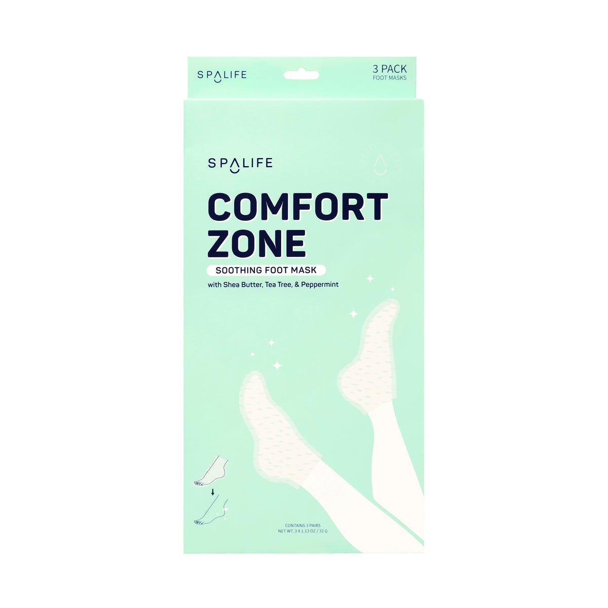 SpaLife Comfort Zone Soothing Foot Mask with Shea Butter and Tea Tree