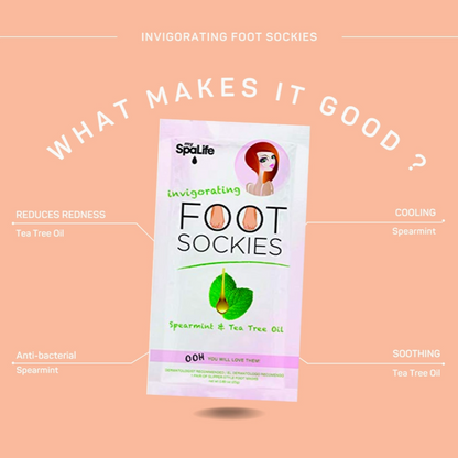My Spa Life - Extra Moisturizing Spa Foot Masks | Spearmint & Tea Tree Oil