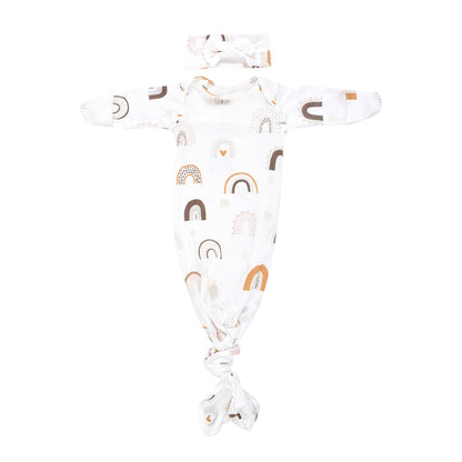Rainbow Newborn Knotted Baby Gown