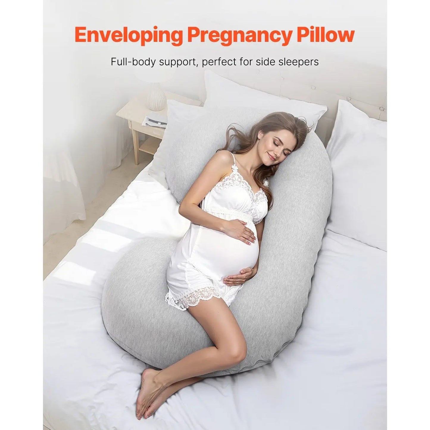 Ultra-Soft and Breathable C-Shaped Full Body Maternity Pillow for Pregnancy for Comfort and Support