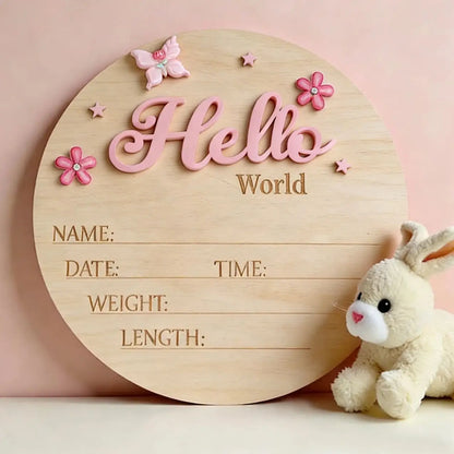Hello World Newborn Birth Announcement Sign
