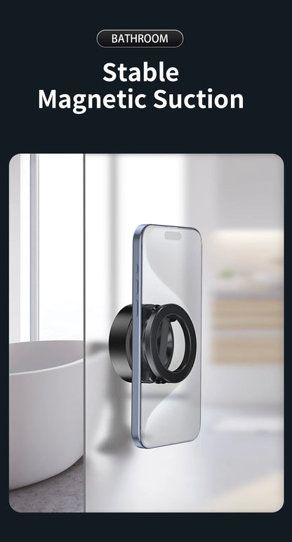 Double Sided Car Phone Holder Magnetic Vacuum with Wireless Charger 360 degree