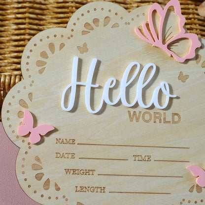 Hello World Newborn Birth Announcement Sign